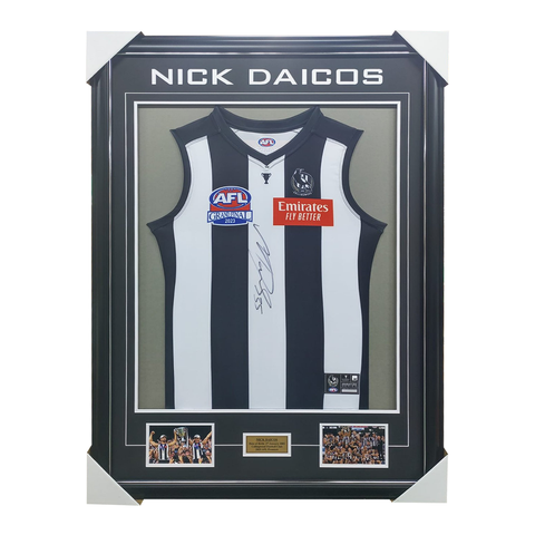 Nick Daicos Collingwood 2023 AFL Premiers Signed Official Jumper Framed - 6085