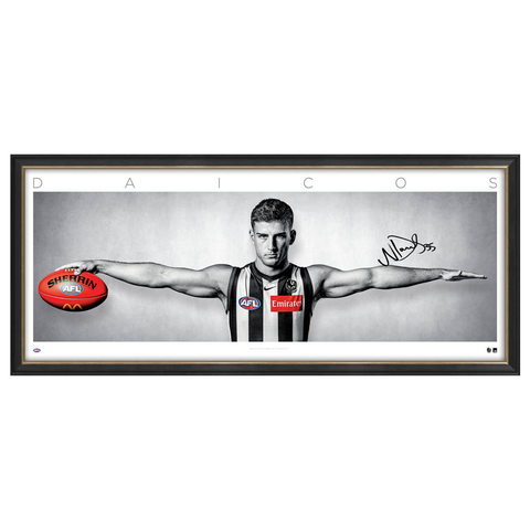 Nick Daicos Signed Collingwood Full Size Official AFL Wings Print Framed - 7145