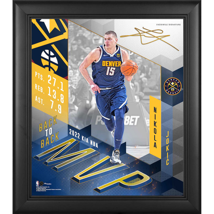 Nikola Jokic Denver Nuggets 2022 NBA Most Valuable Official NBA Player Collage Framed - 5550