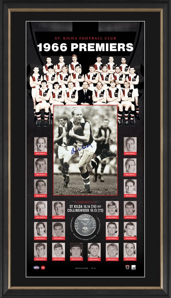 Darrel Baldock Signed 1966 St Kilda Premiers Official Frame - 5714