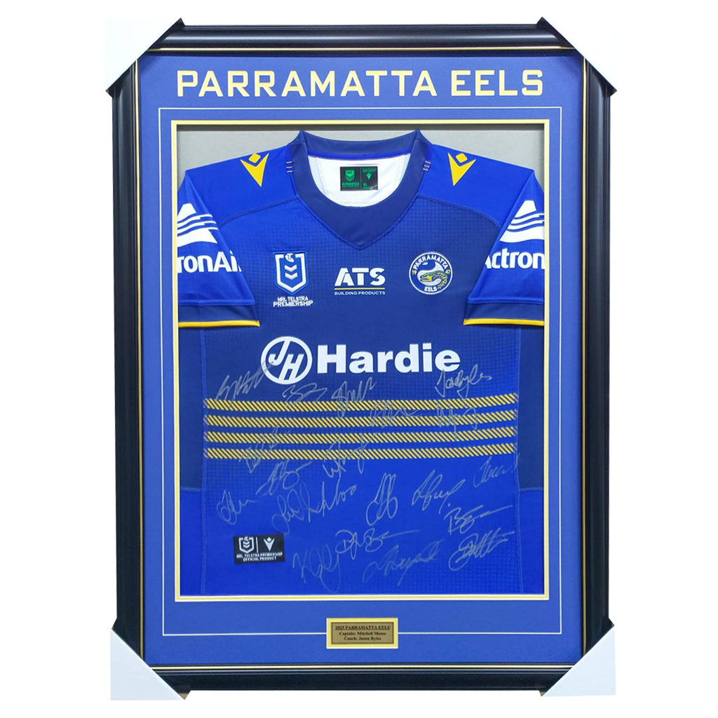 Parramatta Eels 2025 Team Signed Jersey Framed - 7147