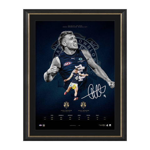Patrick Cripps 2024 Signed Official AFL Carlton Brownlow Lithograph Framed - 6008