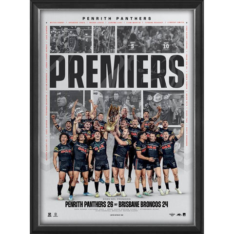 Penrith Panthers 2023 NRL Premiers Official Sportsprint Framed - 5628