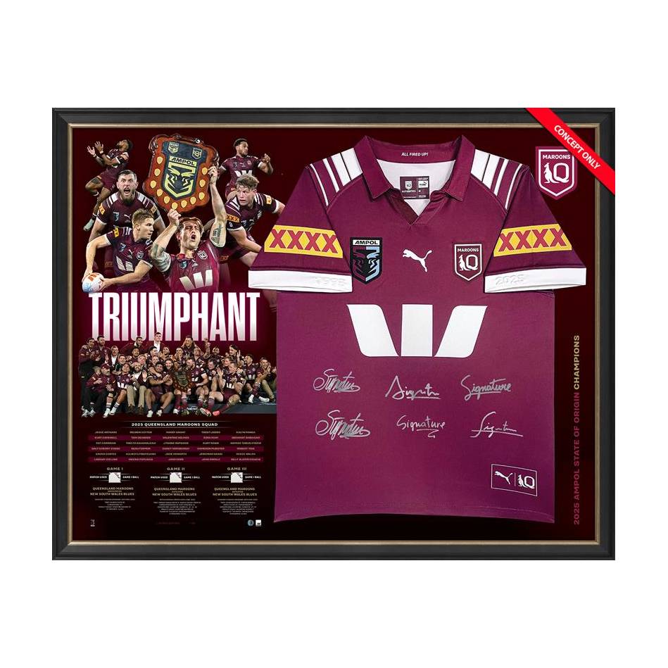Queensland 2025 Try Scorers State of Origin Official Jersey Framed Munster Coates Grant - 7190