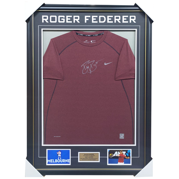 Roger Federer Signed Nike Jersey Framed 20 x Tennis Gram Slam