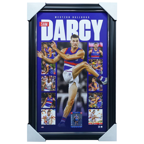 Sam Darcy Western Bulldogs Official AFL Player Montage Framed + Signed Card - 7209