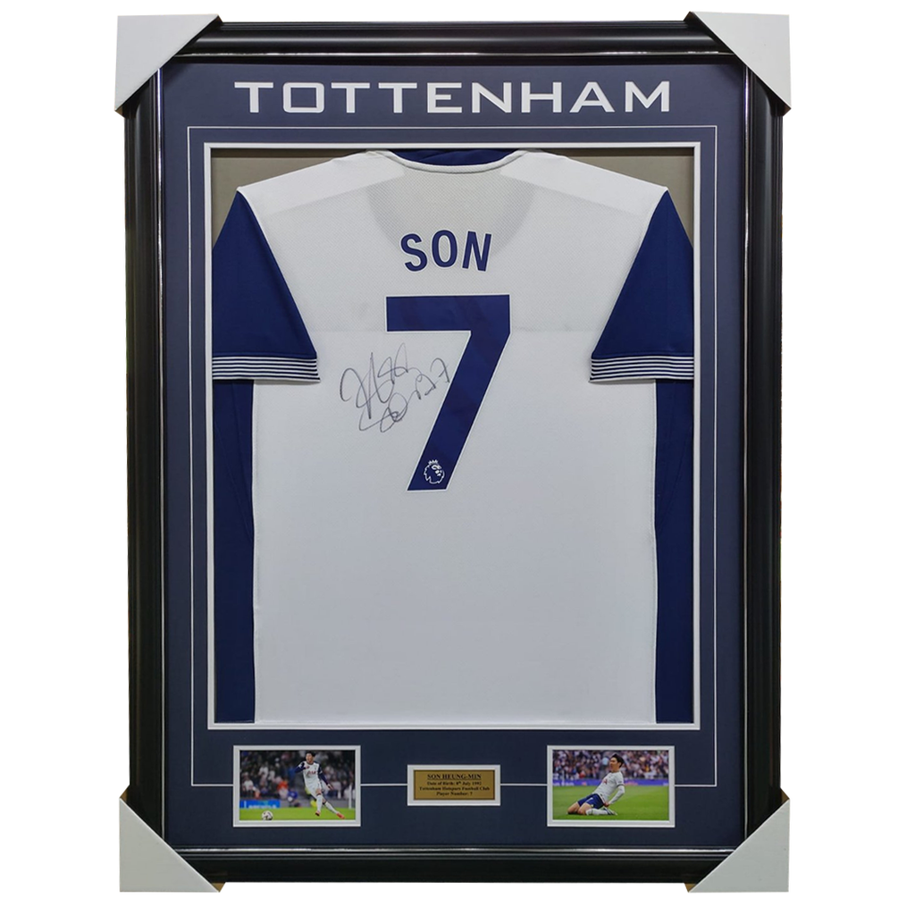 Son Heung-Min Signed Tottenham Hotspur Jersey Framed With Photos + COA - 7010