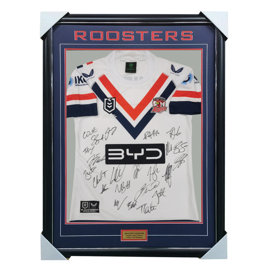 Sydney Roosters 2025 Team Signed Jersey Framed - 7121
