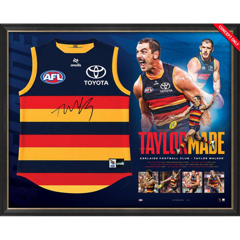 Taylor Walker Signed 300 Game Adelaide Crows Official AFL Jumper Framed - 7228