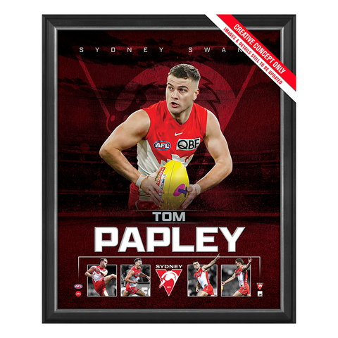Tom Papley Sydney Swans 2023 Official AFL Sportsprint Framed - 5490