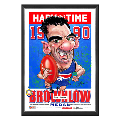 Tony Liberatore, 1990 Brownlow, Harv Time Print Framed - 7222