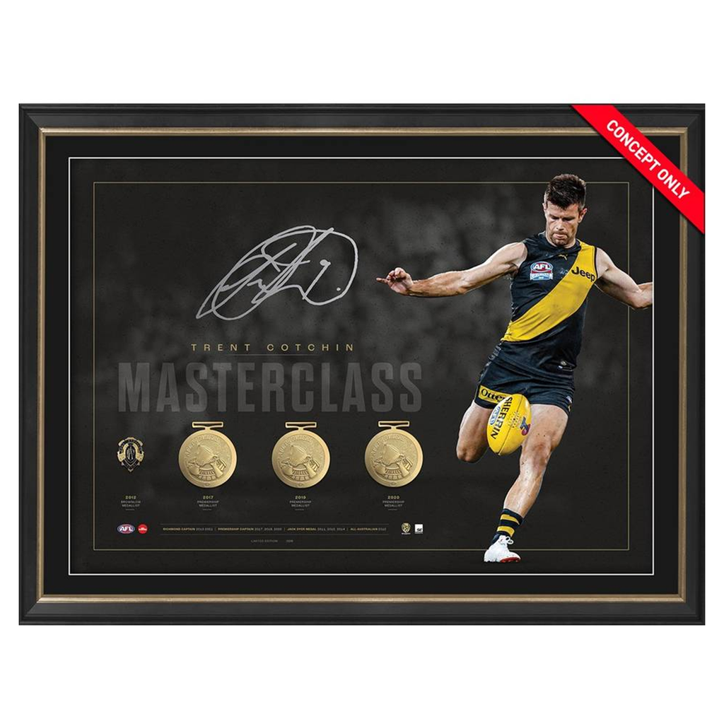 Trent Cotchin Richmond Signed Career Retrospective Official AFL Lithograph Framed - 5573