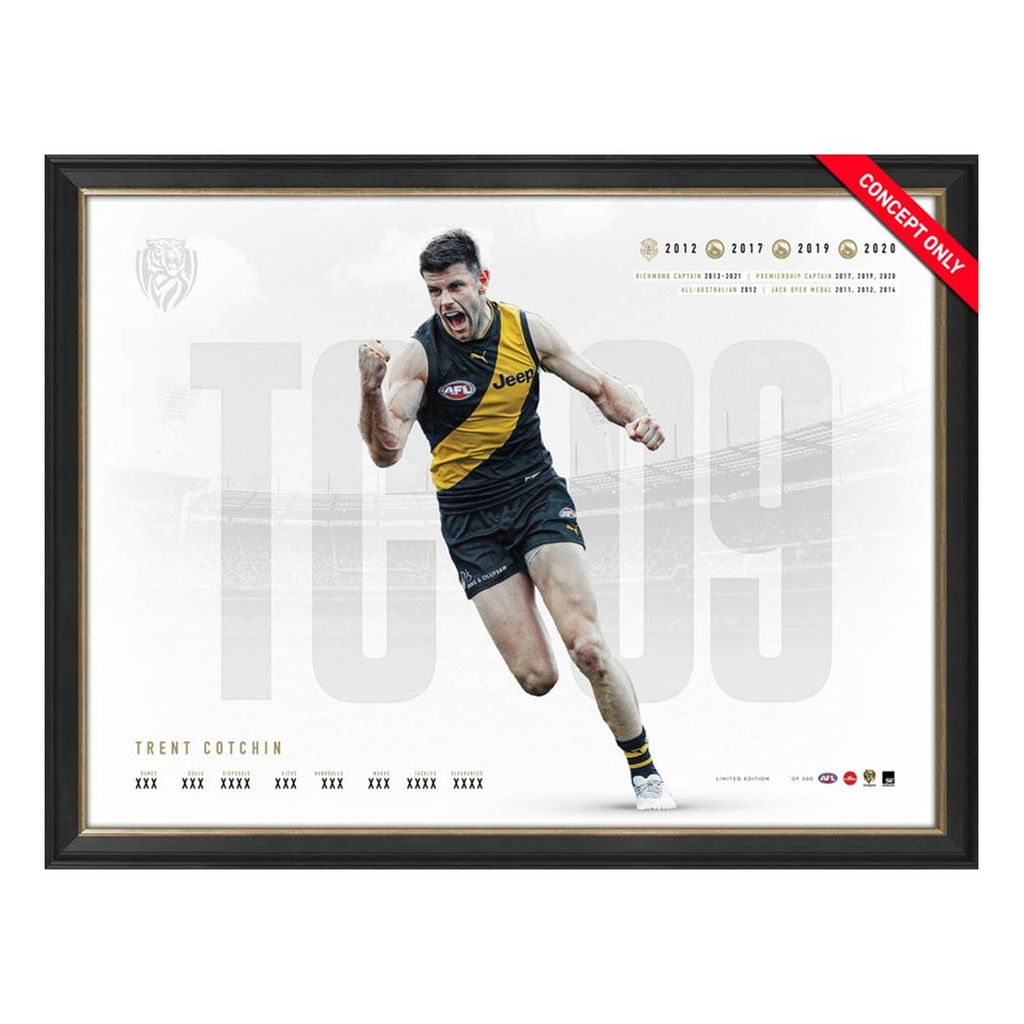 Trent Cotchin Richmond Official AFL Retirement Sportsprint Framed - 5572