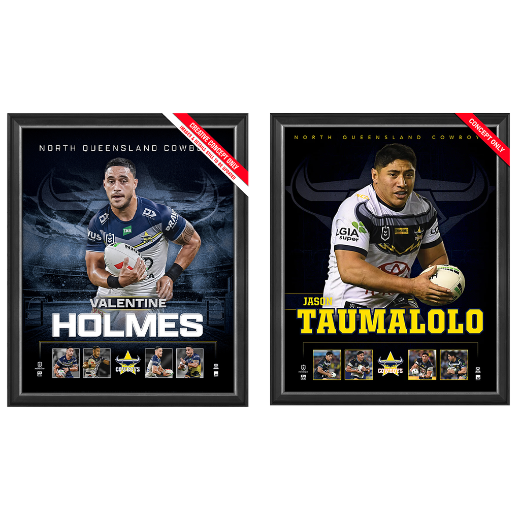 North Queensland Cowboys Package Official Licensed Nrl Prints Framed Holmes Taumalolo - 5503