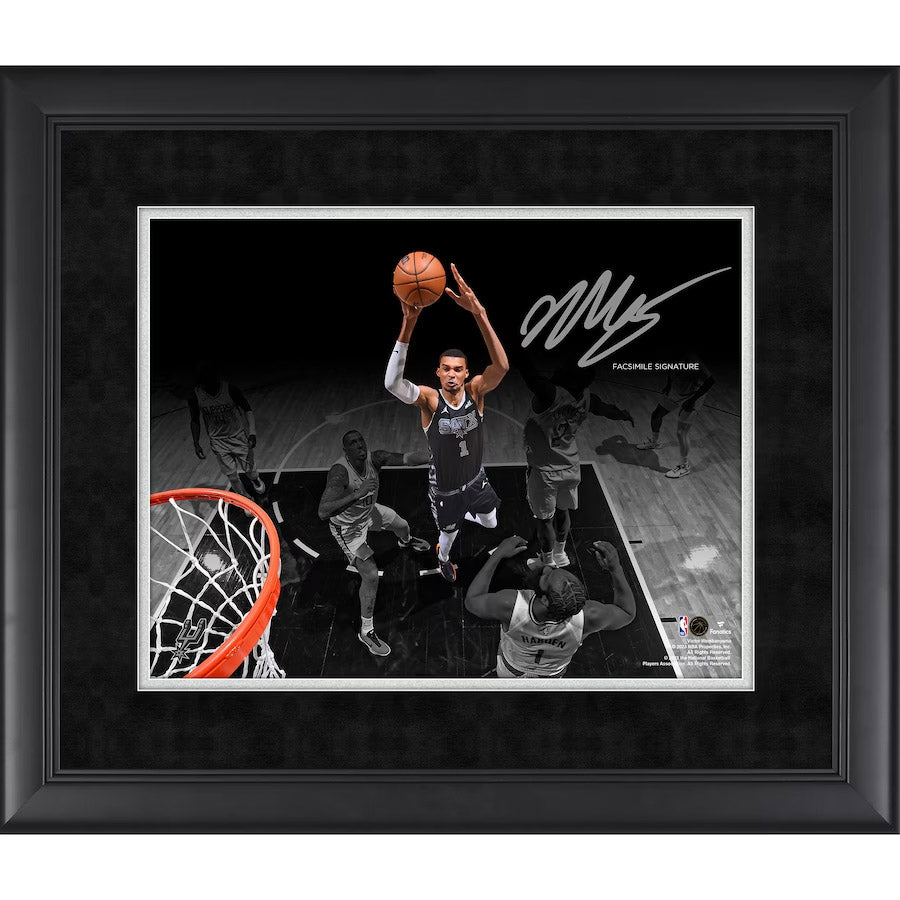 Victor Wembanyama San Antonio Spurs Fanatics Facsimile Signed Official NBA Framed - 5848