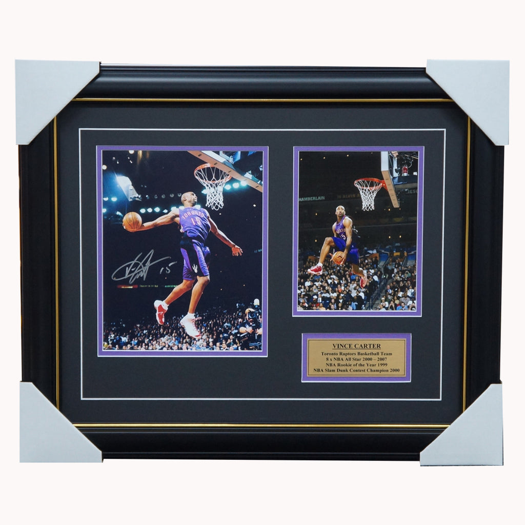 Vince Carter Signed Toronto Raptors Slam Dunk Photo Framed - 5105