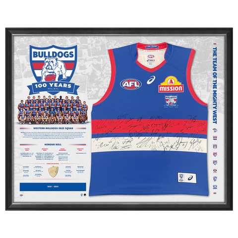 Western Bulldogs 100 Year Team Signed Guernsey Display Framed - 7220