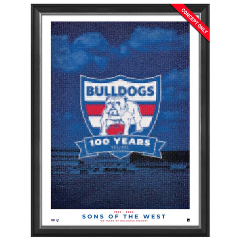 Western Bulldogs 100 Years Mosaic Official AFL Sportsprint Framed - 7163