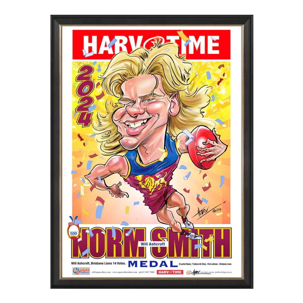 Will Ashcroft 2024 Norm Smith Medal Harv Time Print Framed - 6032