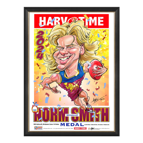 Will Ashcroft 2024 Norm Smith Medal Harv Time Print Framed - 6032