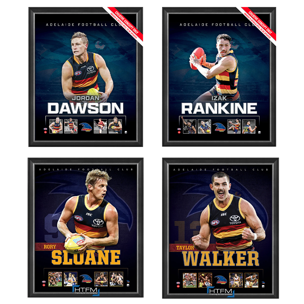 Adelaide Crows Package Official Licensed Afl Prints Framed Dawson Rankine Walker Sloane - 5522