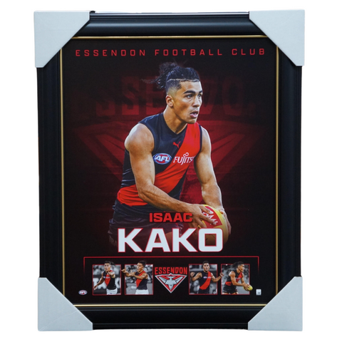 Isaac Kako Essendon Bombers Official Licensed AFL Print Framed - 7132