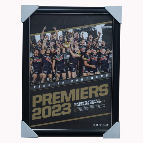 Penrith Panthers 2023 NRL Premiers Official Print Framed Cleary & Yeo - 5690