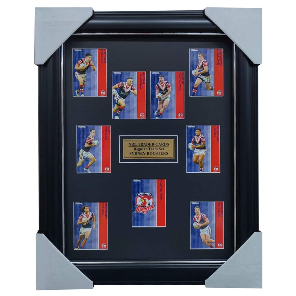 2025 NRL Traders Cards Sydney Roosters Team Set Framed - 7075