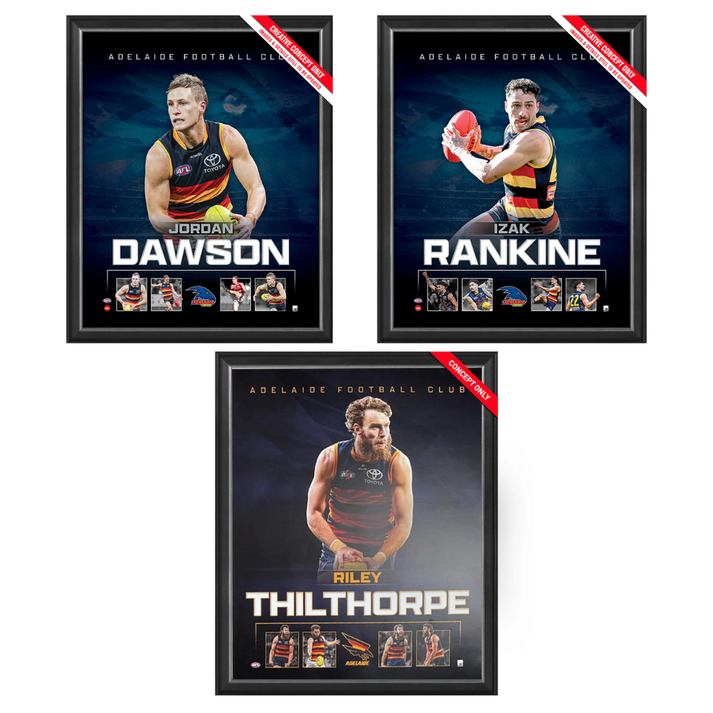 Adelaide Crows Package Official Licensed Afl Prints Framed Dawson Rankine Thilthorpe - 7244