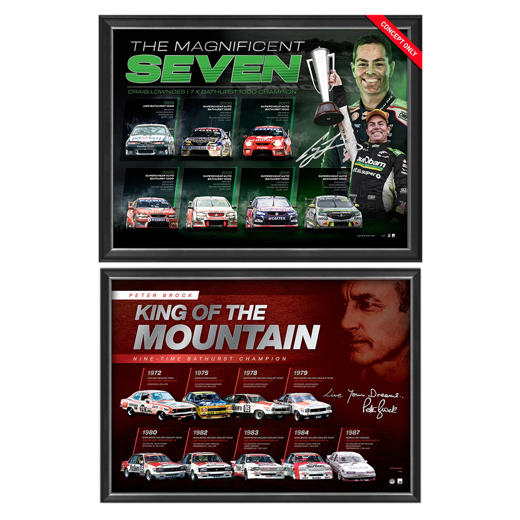 Peter Brock & Craig Lowndes Signed Print Framed Package - 4813