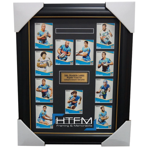 2014 Gold Coast Titans Nrl Traders Rugby League Complete Common Card Set Framed - 1762