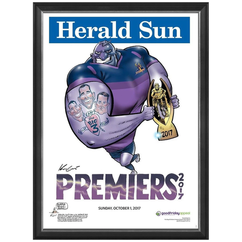 2017 Nrl Premiers Melbourne Storm Herald Sun Mark Knight Print Framed - 3210