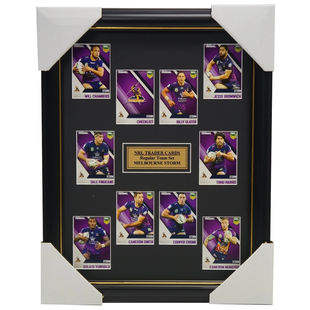 2017 Nrl Traders Cards Melbourne Storm Team Set Framed Smith Billy Slater Cronk - 3096