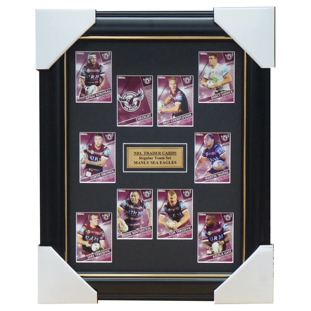 2018 Nrl Traders Cards Manly Sea Eagles Team Set Framed Cherry-evans Uate Taupau - 3424