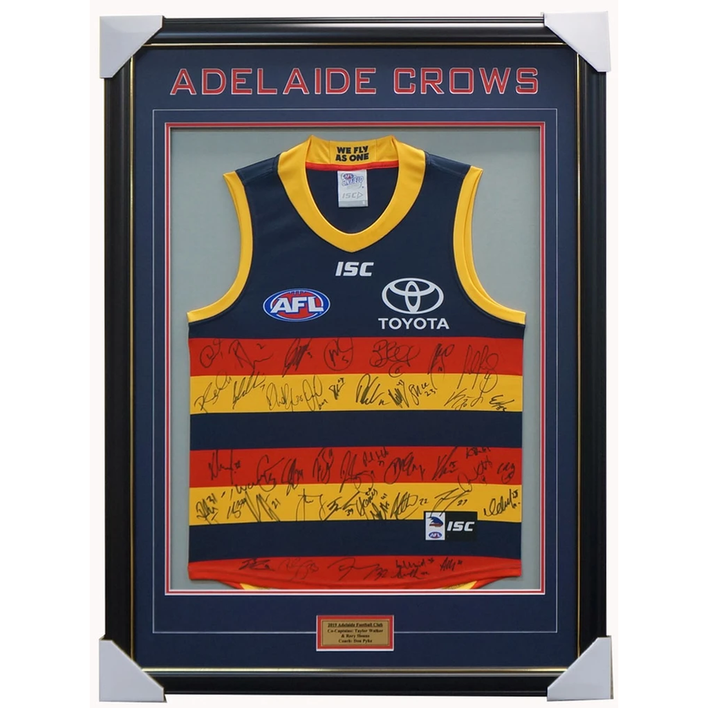 Adelaide Crows 2019 Signed Official Afl Team Jumper Framed Betts Sloane + Coa - 3643