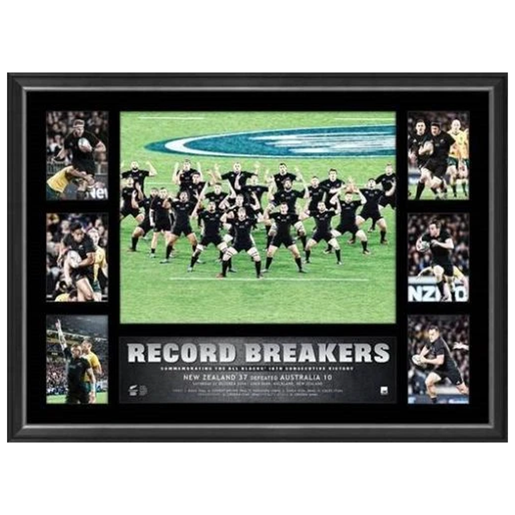 All Blacks Rugby Union 2016 Record Breakers 18 Wins World Record Tribute Frame - 3000