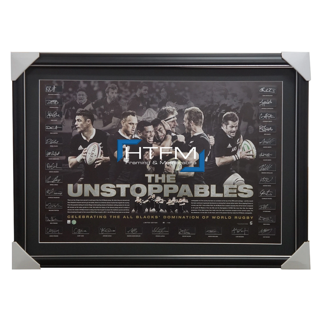 All Blacks 'the Unstoppables' Lithograph Hand Signed by Team - 2802