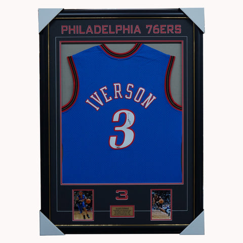Allen Iverson Signed #3 Philadelphia 76ers Blue Fanatics Jersey NBA 1997 Rookie of the Year - 4968