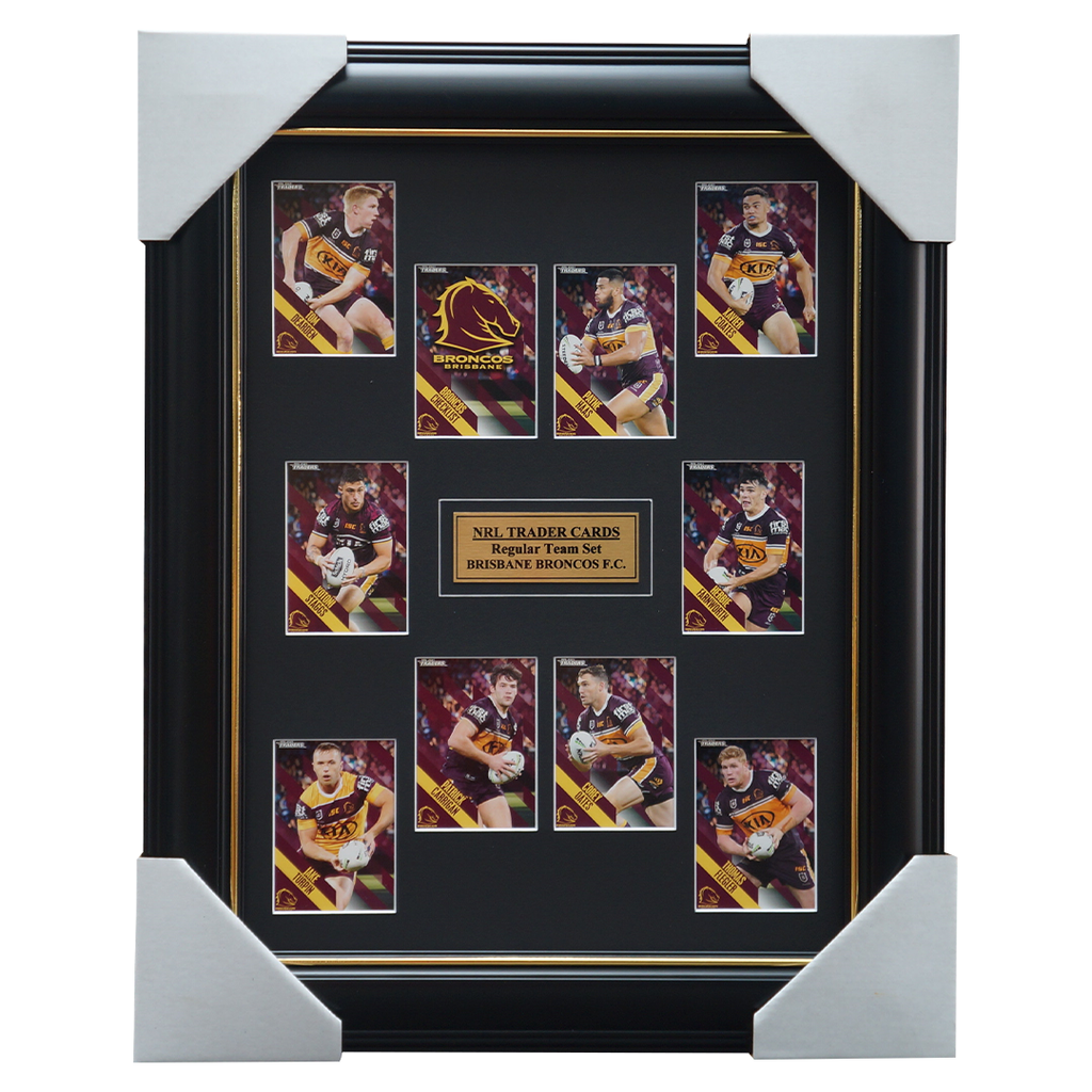 2021 NRL Traders Cards Brisbane Broncos Team Set Framed Carrigan Haas Oates - 4647