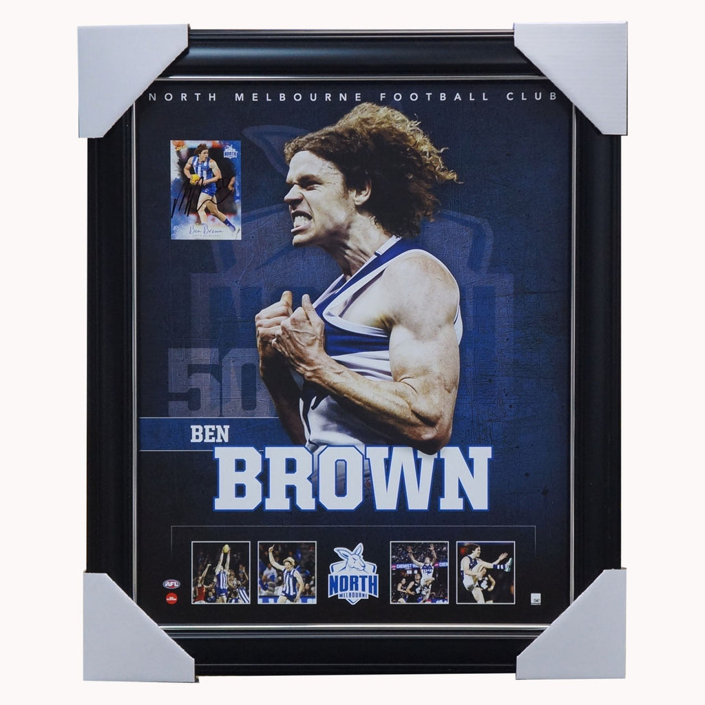 Ben Brown North Melbourne F.c. Official Licensed Afl Print Framed + Signed Card - 3884