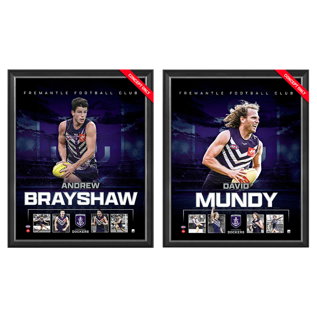 Fremantle Package Official Licensed Afl Prints Framed Brayshaw Mundy - 5218