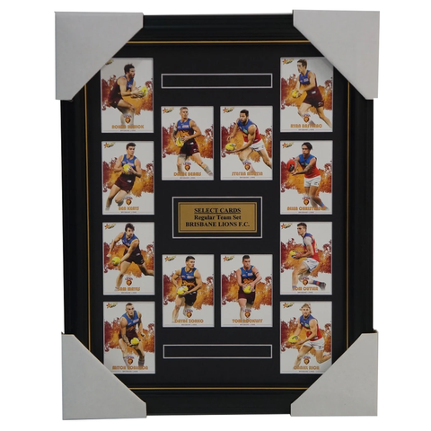 Brisbane Lions 2017 Select Card Team Set Framed Tom Rockliff, Dayne Zorko Beams - 3049