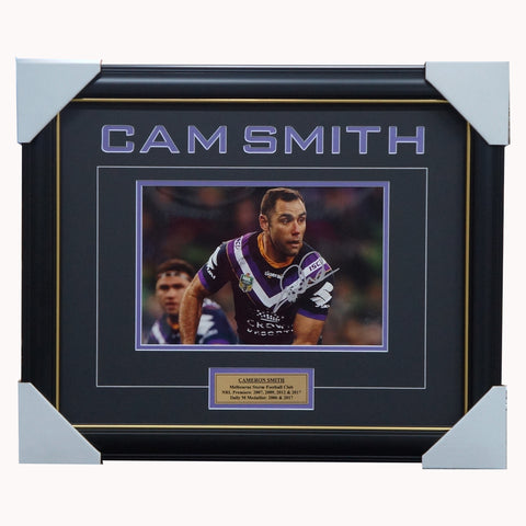 Cameron Smith Signed Melbourne Storm Photo Framed NRL Premiers - 5463