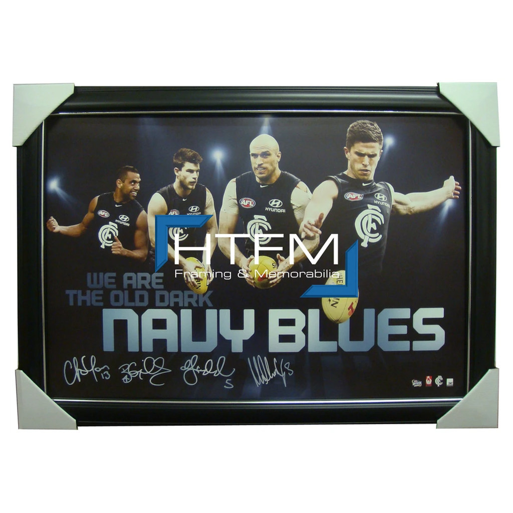 Carlton Four Player Facsimile Afl Official Licensed Print Framed Judd Murphy - 1724