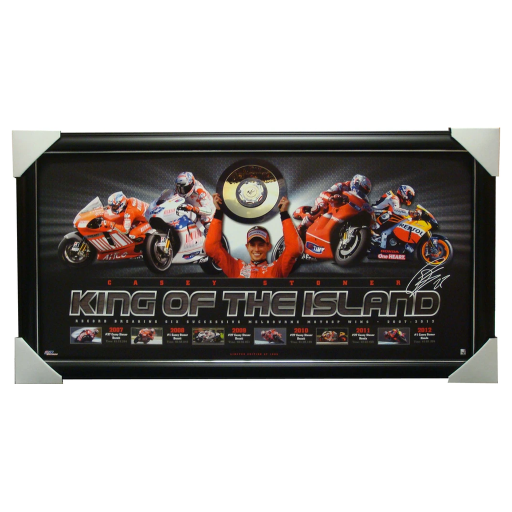 Casey Stoner King of the Island Fasimile Signed Print Framed - 4113