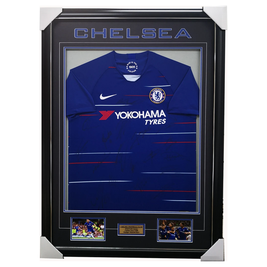 Chelsea Signed 2018/19 Team Signed Jersey Framed Pedro Luiz Cahill + Coa - 3545