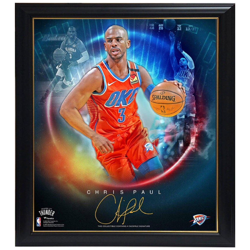 Chris Paul Oklahoma City Thunder Facsimile Signed Official Nba Print Framed - 4469