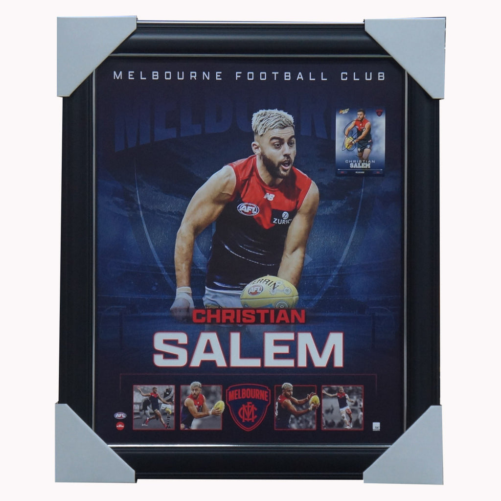 Christian Salem Melbourne Demons Official Licensed AFL Print Framed + Signed Card - 5160