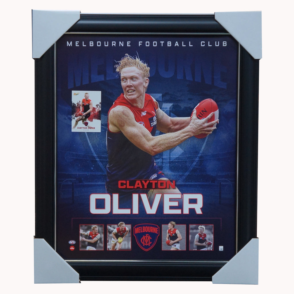 Clayton Oliver Melbourne Demons Official Licensed AFL Print Framed + Signed Card - 5225