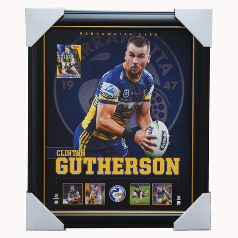 Clinton Gutherson Parramatta Eels Official NRL Player Print Framed + Signed Card - 4745